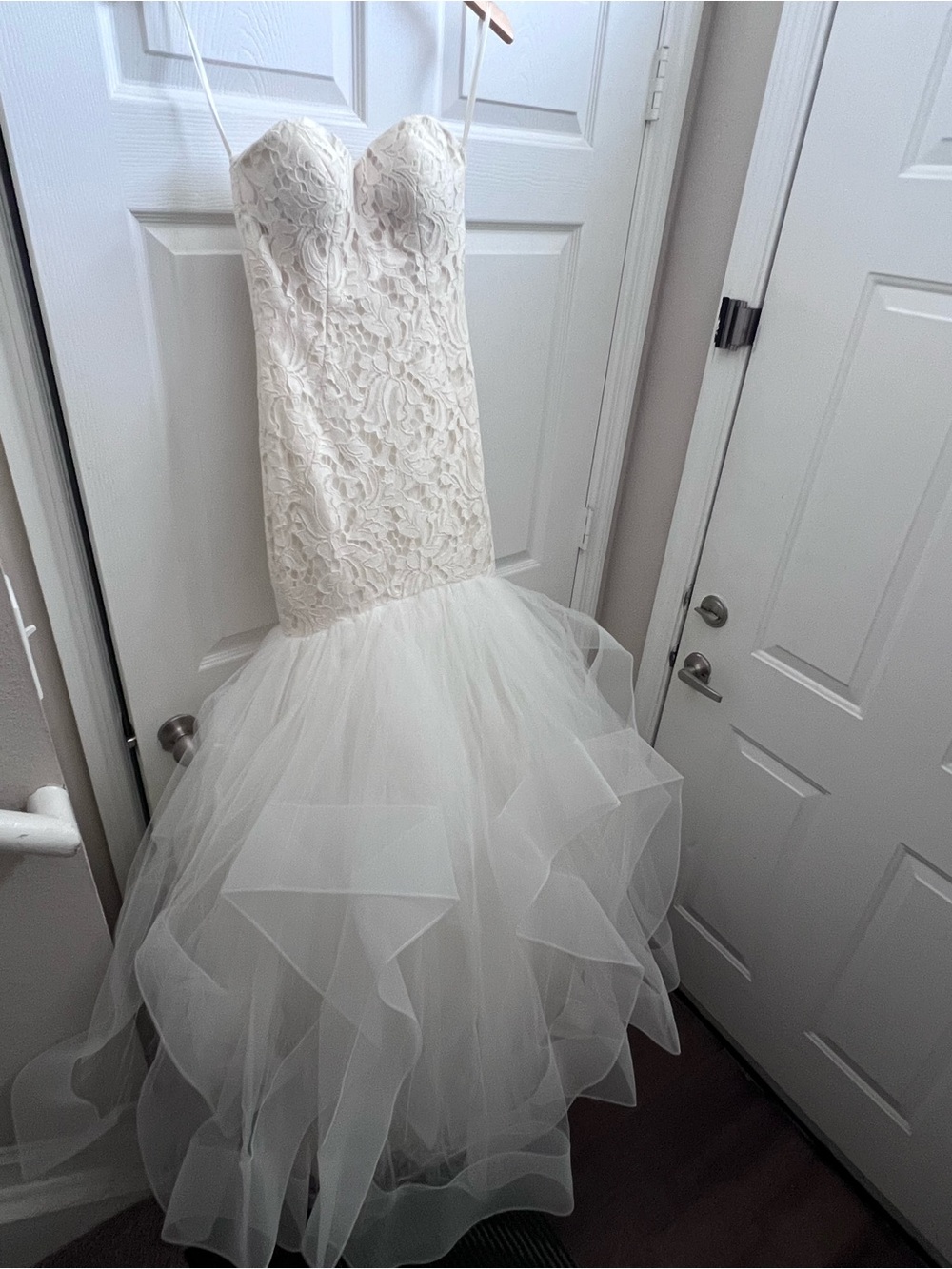 Hayley Paige Occasions Ivory Lace Mermaid Wedding Dress